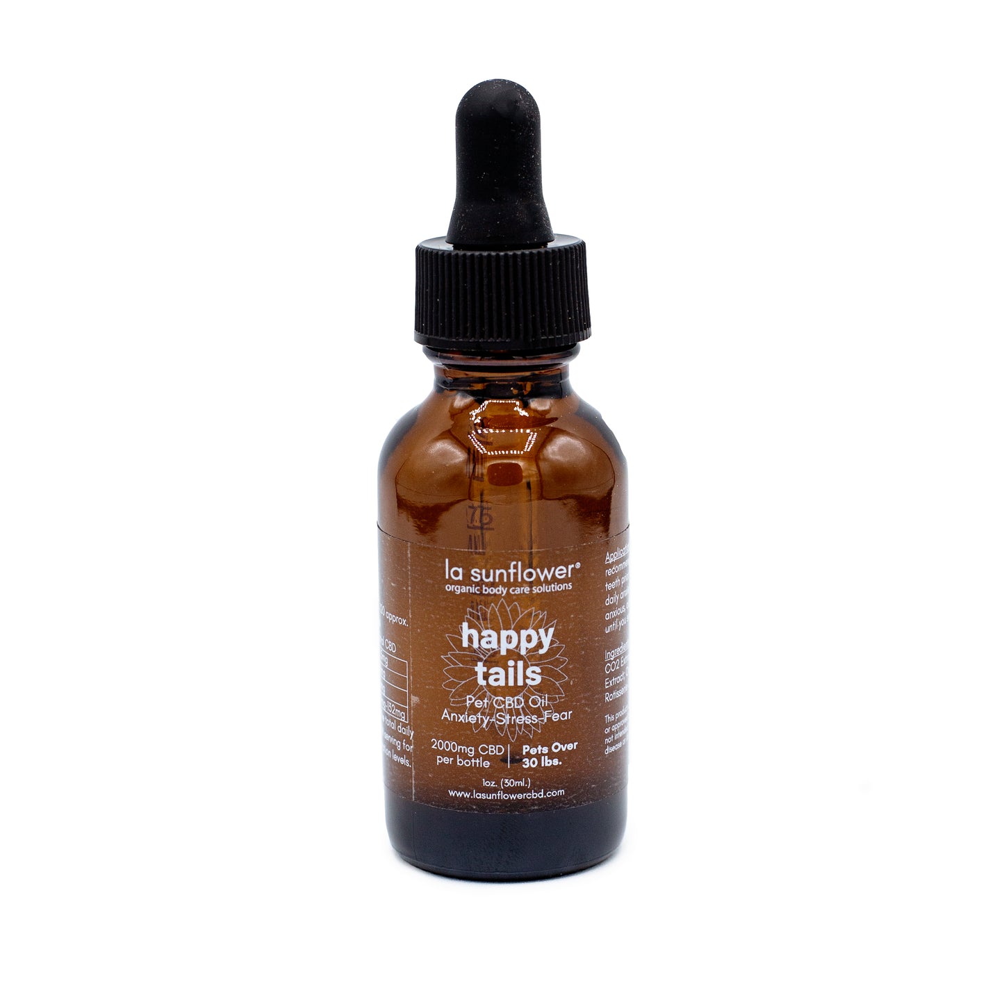 Happy Tails Pet CBD Oil: 2000mg/CBD Formulated for Pets Over 30 LBS.